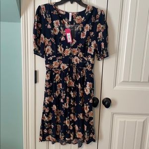 Navy floral dress